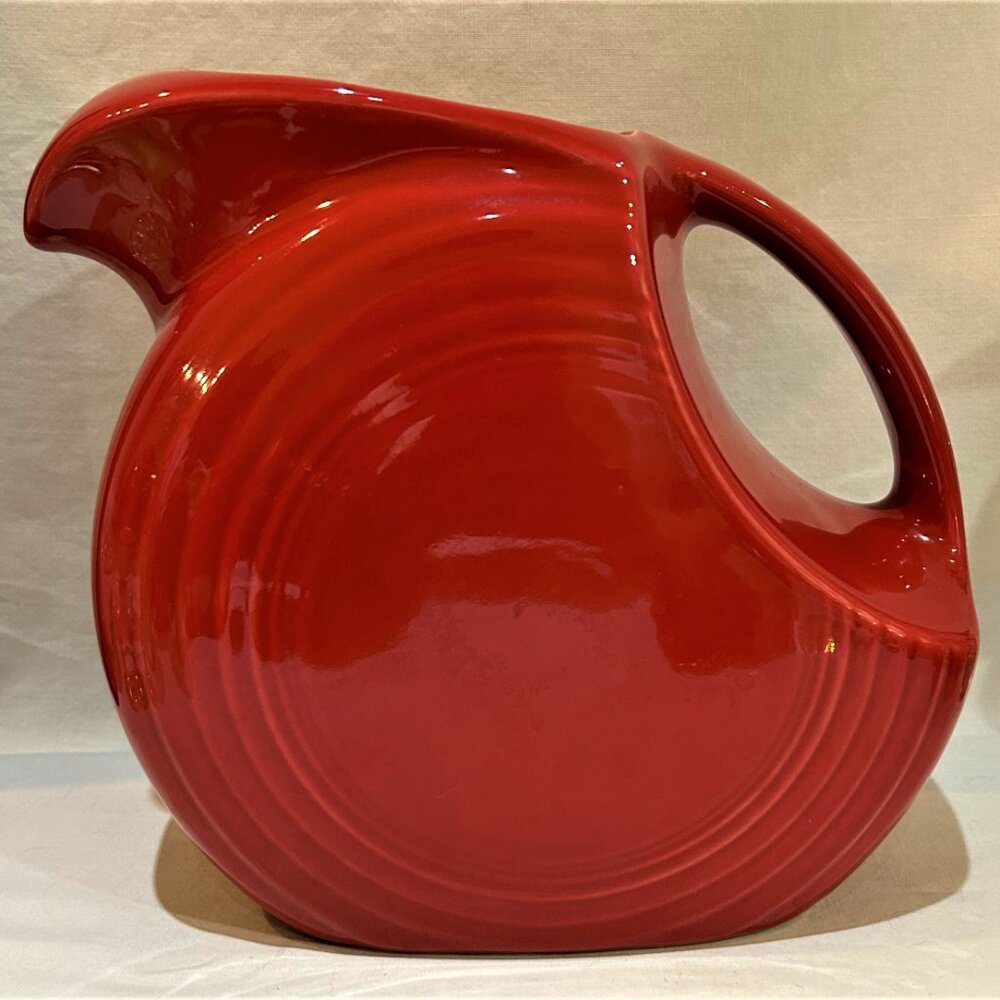 Fiestaware Fiesta Large Red Pottery Disk Pitcher 67oz